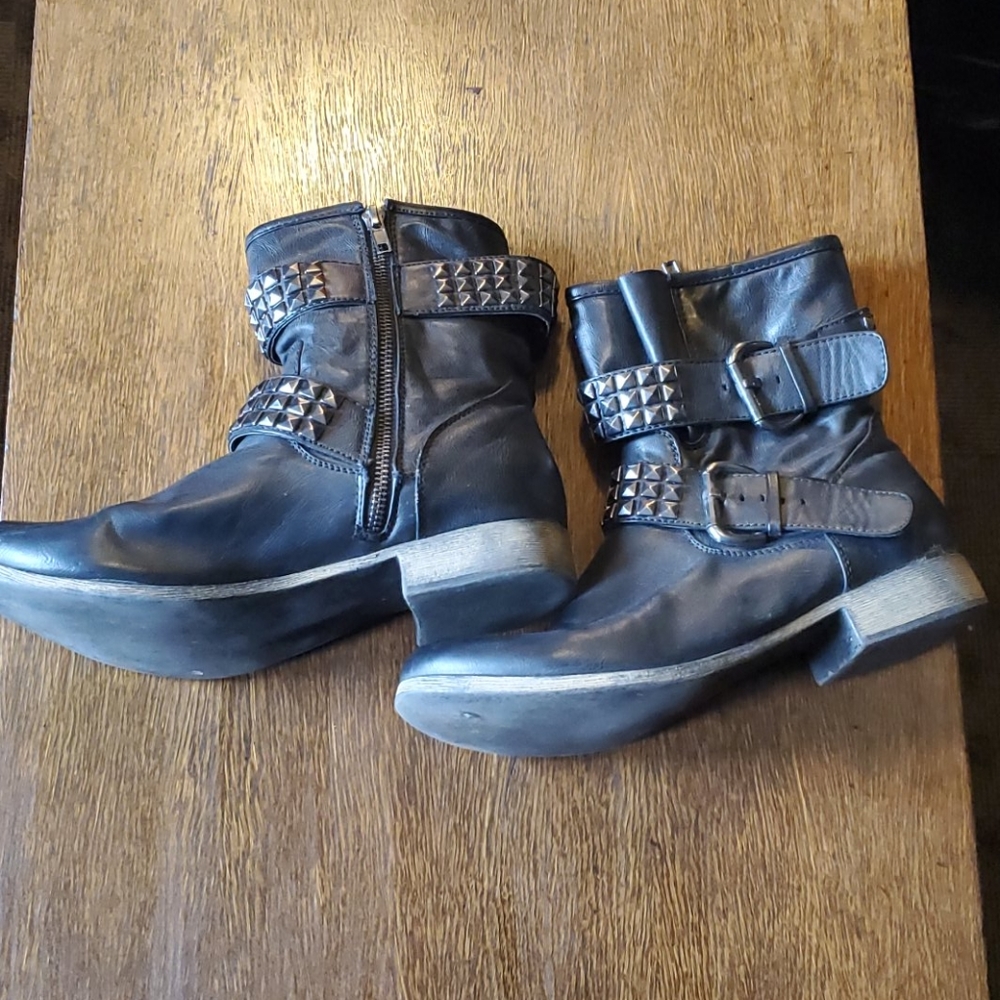 Black studded boots